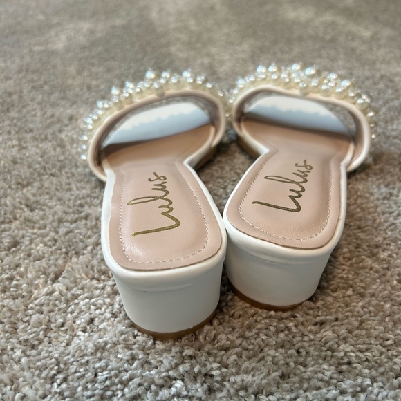 Lulu's Cream Pearl Embellished Sandals - Picture 2 of 3